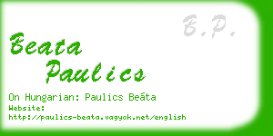 beata paulics business card