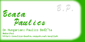 beata paulics business card